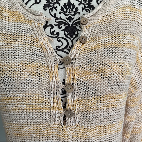 Maurices Striped Long Sleeve Knit Sweater Women’s Size Small Button Accents - Picture 3 of 11